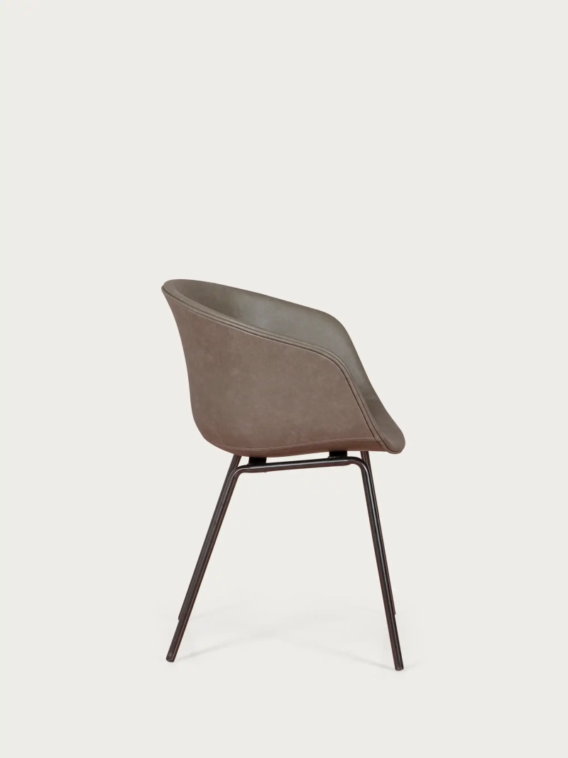 Chaise vintage avec accoudoirs en simili-cuir ciré - Denver NEST DREAM - 29