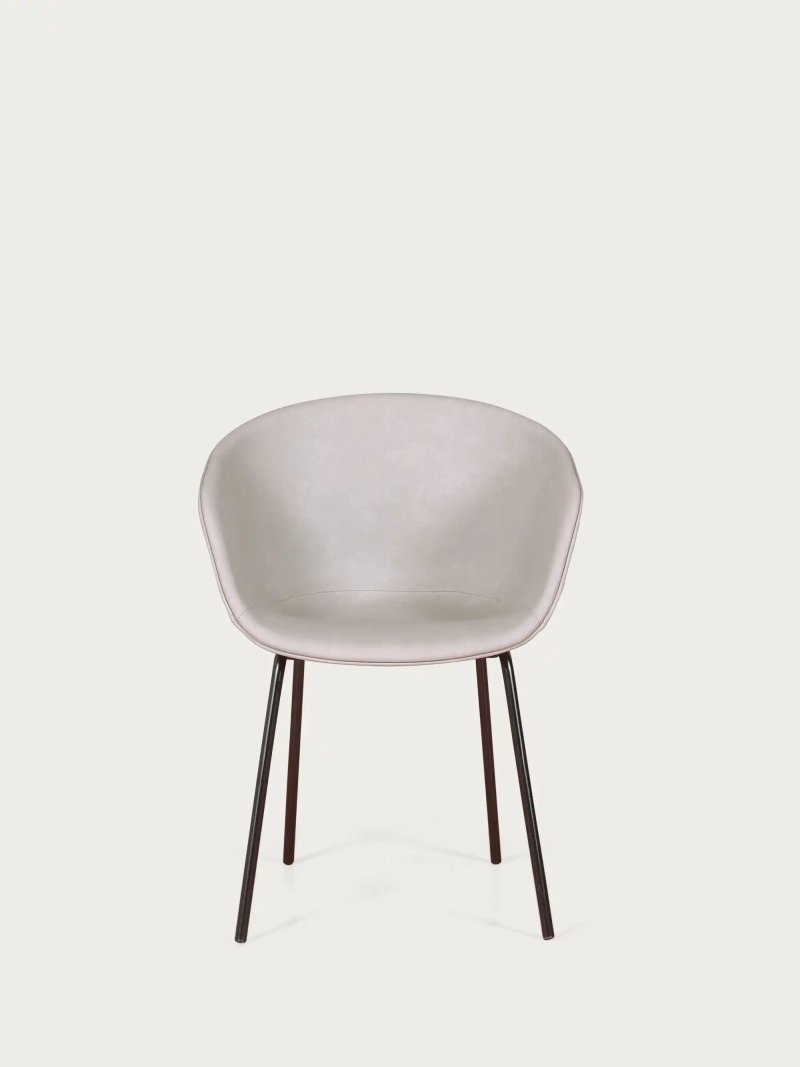 Vintage stoel met armleuningen bekleed met gewaxt kunstleer - Denver NEST DREAM - 41