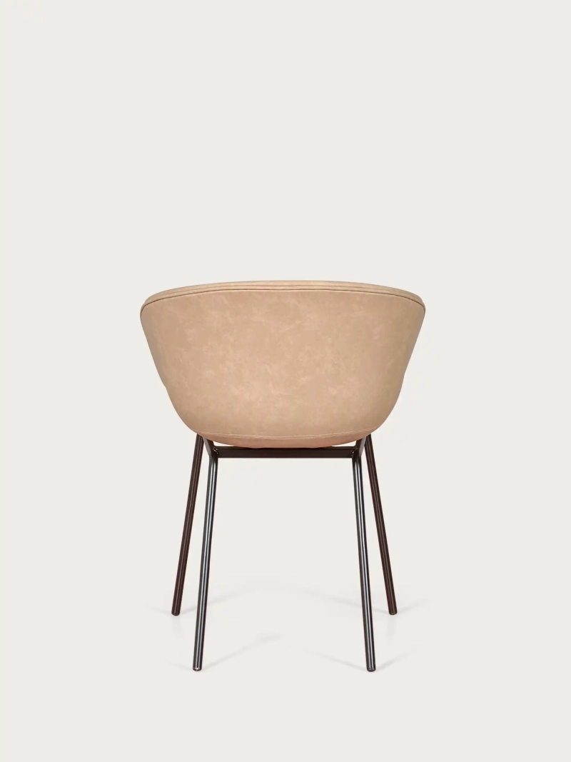 Chaise vintage avec accoudoirs en simili-cuir ciré - Denver NEST DREAM - 1