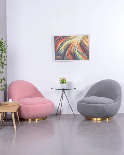 Sillón Giratorio Corsica Tapizado Algodón - Envío Gratis