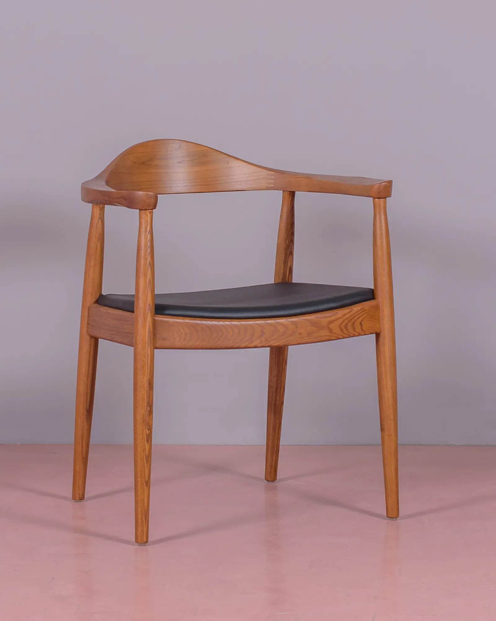 Santon chair in ash wood and leatherette cushion | Free shipping