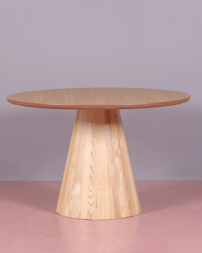 Ash wood dining table with central base | Free shipping