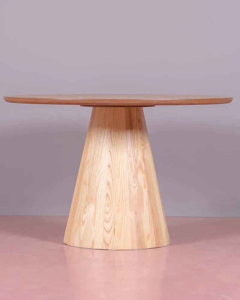 Ash wood dining table with central base | Free shipping