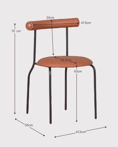 Elbow Scaun industrial tapițat în piele ecologică - Scaune tapițate - Nest Dream