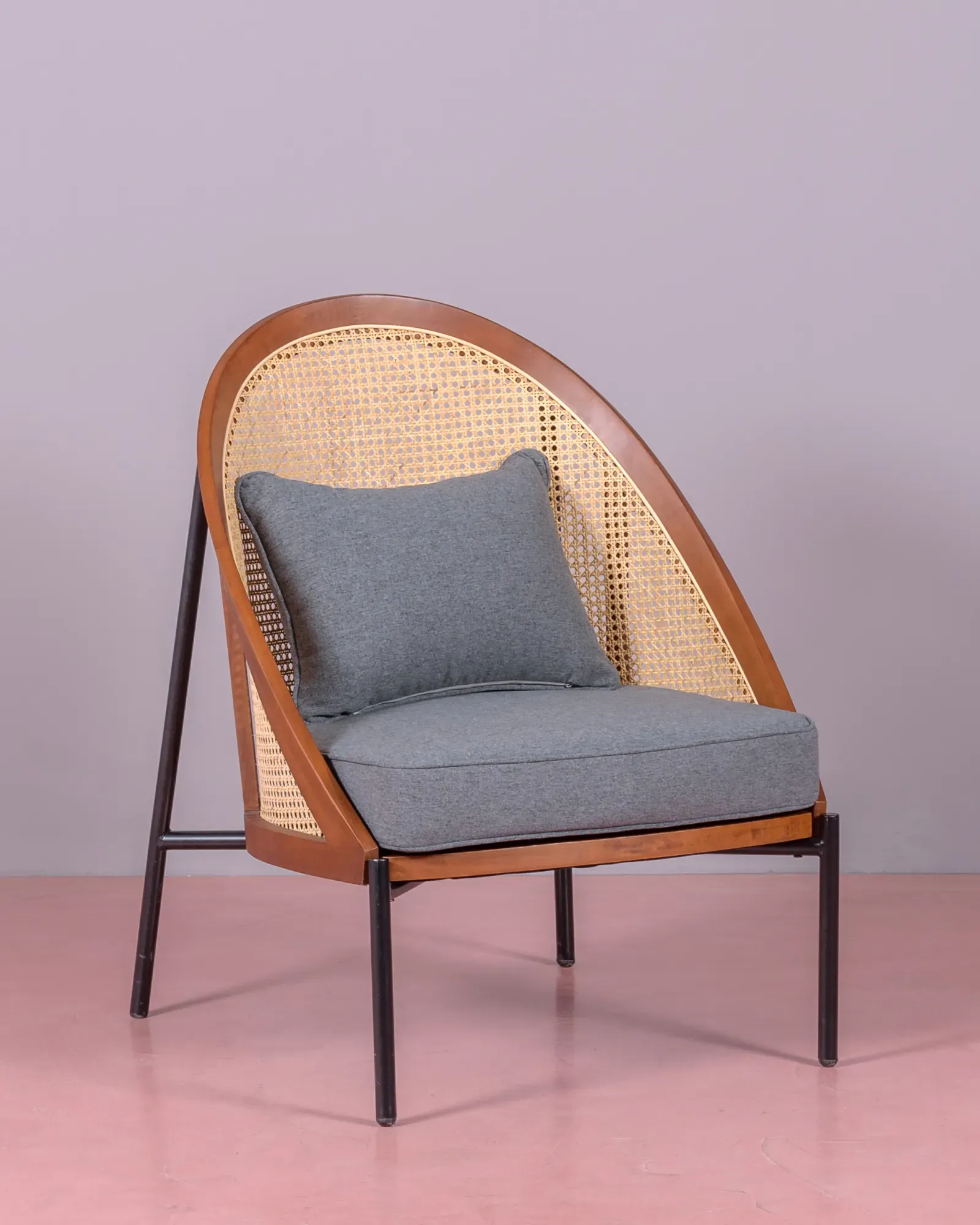 Robin Armchair in Natural Rattan and Cotton Cushion | Free Shipping