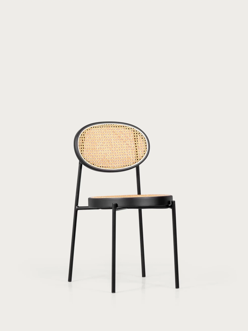 Cadeira de jantar retro com rotim natural - North NEST DREAM - 2