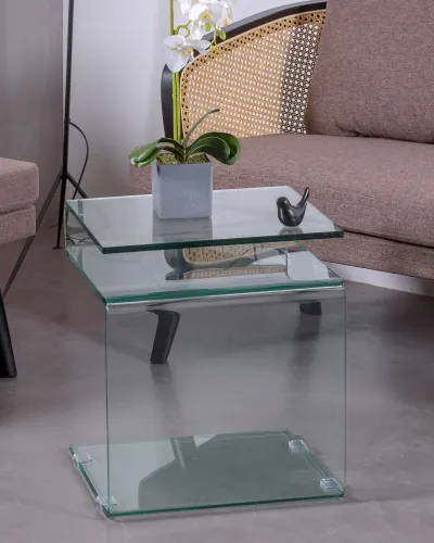 Winter Side Side Table in tempered glass | 5-year warranty