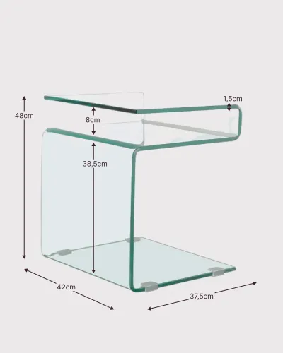 Winter Side Side Table in tempered glass | 5-year warranty