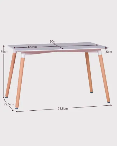 Fox Rectangular Dining Table 120 cm : Transport gratuit : Transport gratuit Nest Dream