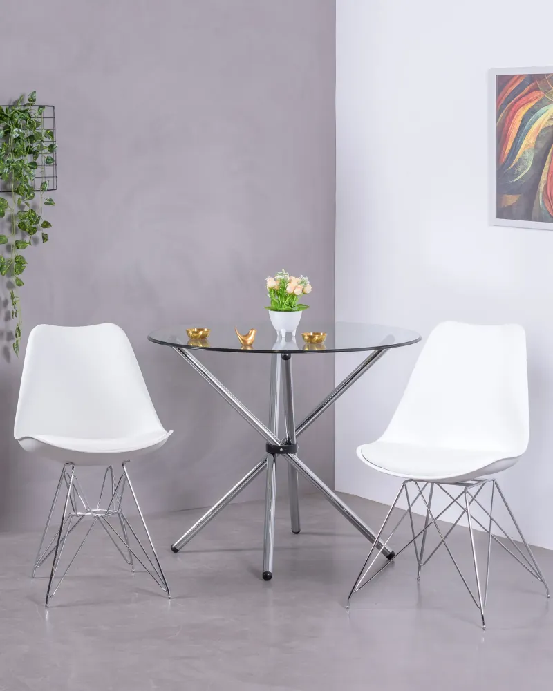 Mesa de comedor de cristal Round Table - Envío Gratis - Nest Dream