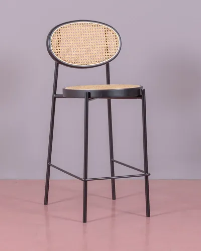 North Vintage Hocker aus natürlichem Rattan 65cm - 5 Jahre Garantie