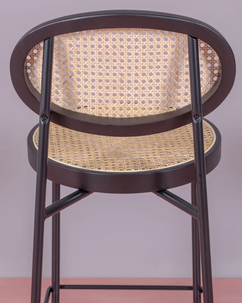 North Vintage Hocker aus natürlichem Rattan 65cm - 5 Jahre Garantie