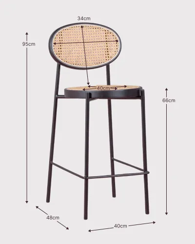 stol North - vintage i naturrotting 65cm 5 års garanti