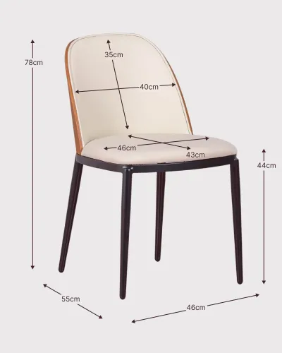 Silla Cottage en madera de nogal y asiento de polipiel | Envío Gratis