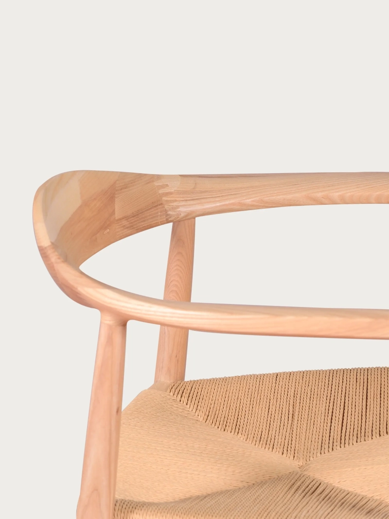 Scaun din lemn de frasin natural cu scaun din frânghie ecologică - Santon NEST DREAM - 1