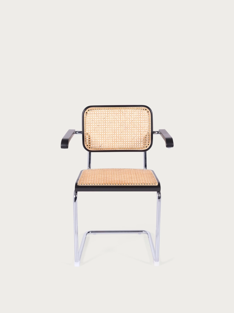Scaun retro cu brațe din rattan natural și lemn de fag - Frank NEST DREAM - 2