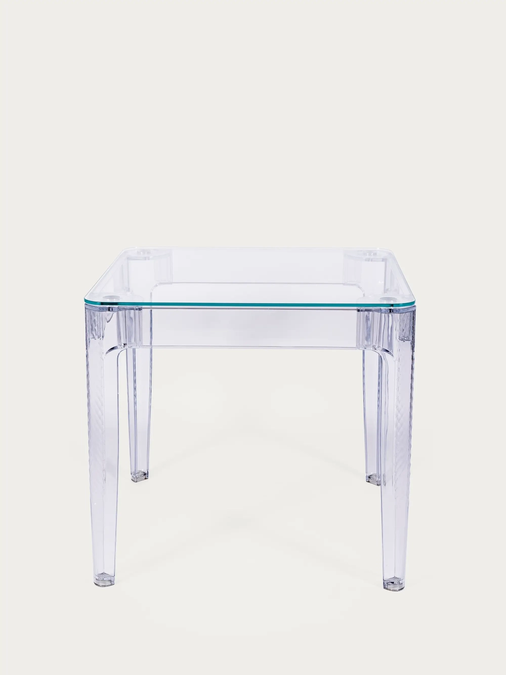 Ghost tafel 80×80 cm met glazen en transparante poten :: Ghost Tafel 80×80 cm Nest Dream