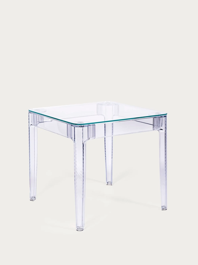 Square glass table with transparent legs (80x80) - Ghost NEST DREAM - 1