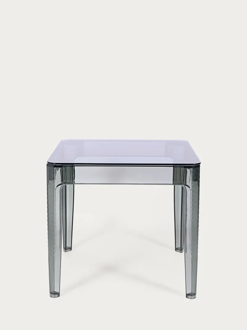 Vierkante glazen tafel met transparante poten (80x80) - Ghost NEST DREAM - 12