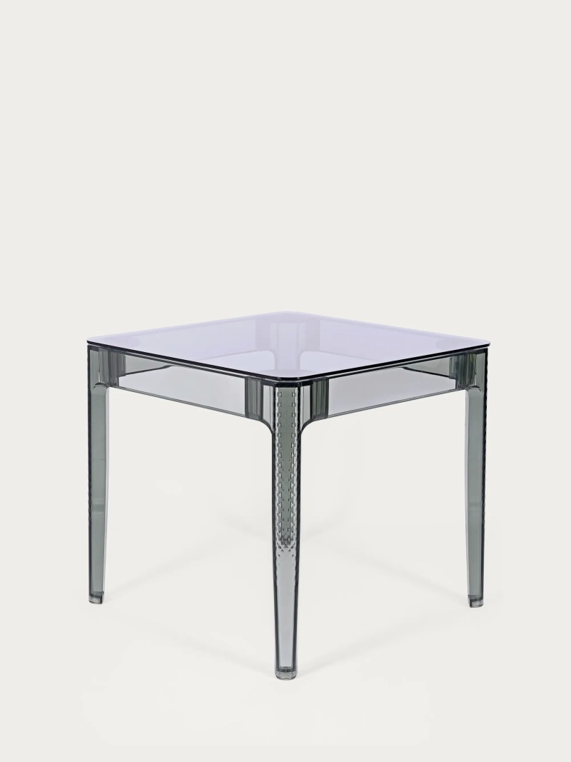 Mesa quadrada de vidro com pernas transparentes (80x80) - Ghost NEST DREAM - 12