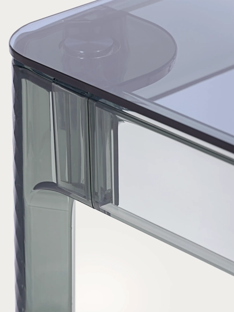Čtvercový skleněný stůl s průhlednými nohami (80x80) - Ghost NEST DREAM - 12