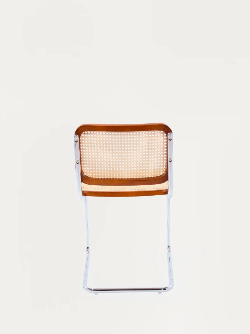 Retro-spisebordsstol i naturlig rattan og forkromet stål - Frank NEST DREAM - 29