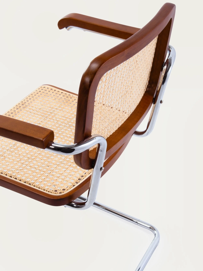 Retro stol z nasloni za roke iz naravnega ratana in bukovega lesa - Frank NEST DREAM - 26