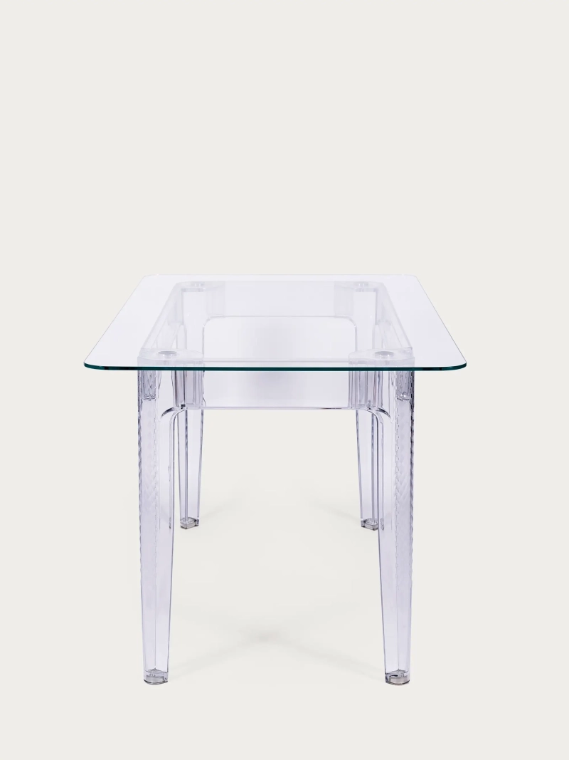 Rectangular glass table with transparent legs (140x80) - Ghost NEST DREAM - 6