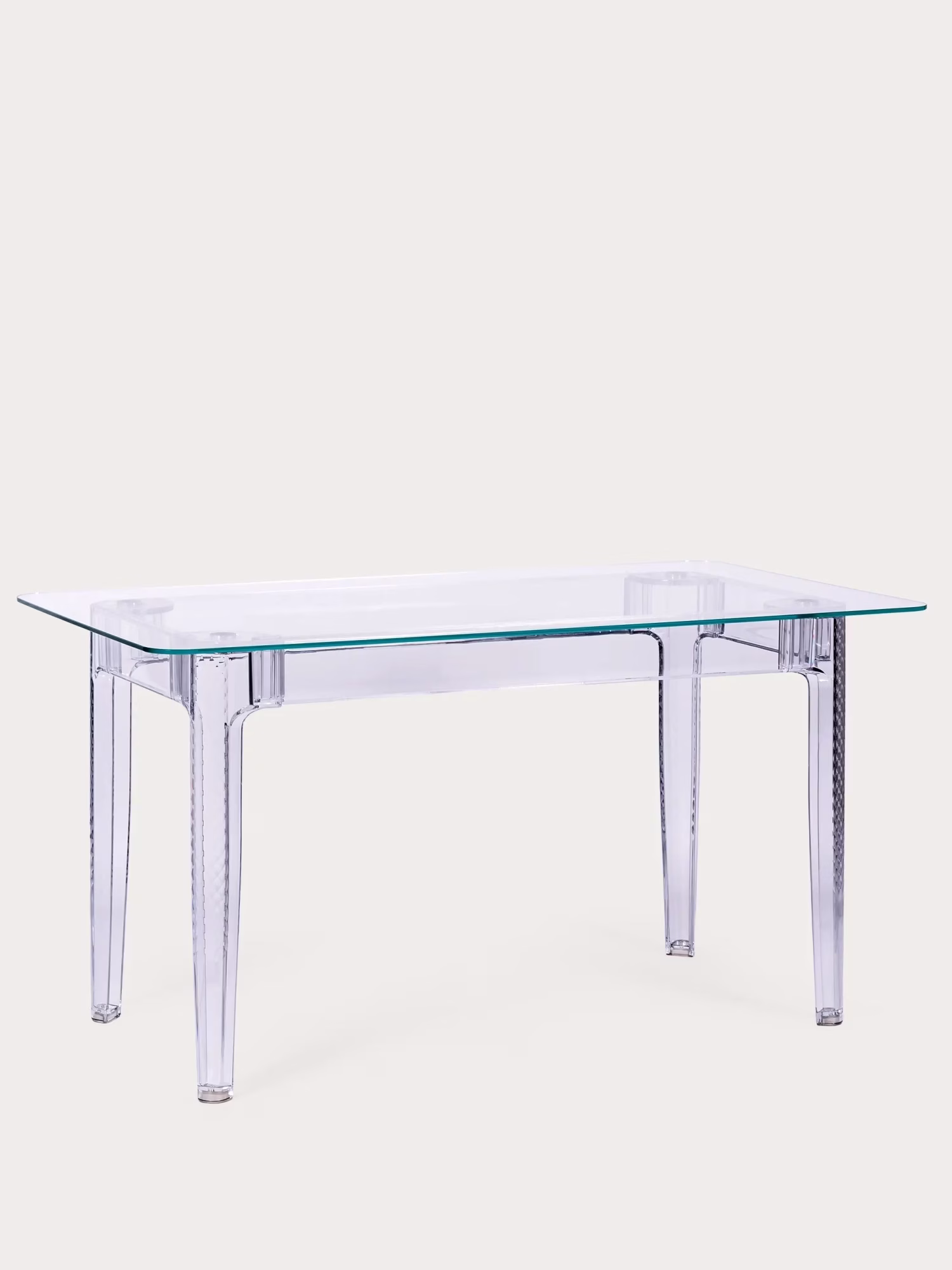 Rechteckiger Glastisch mit transparenten Beinen (140x80) - Ghost NEST DREAM - 1
