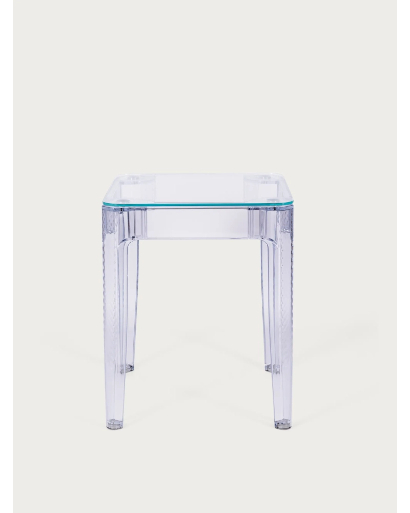 Mesa quadrada de vidro com pernas transparentes (60x60) - Ghost NEST DREAM - 6