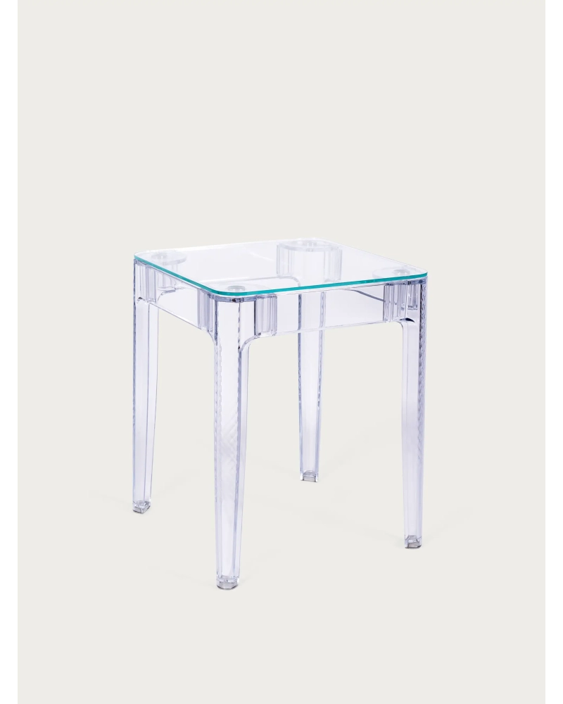 Tavolo quadrato in vetro con gambe trasparenti (60x60) - Ghost NEST DREAM - 1