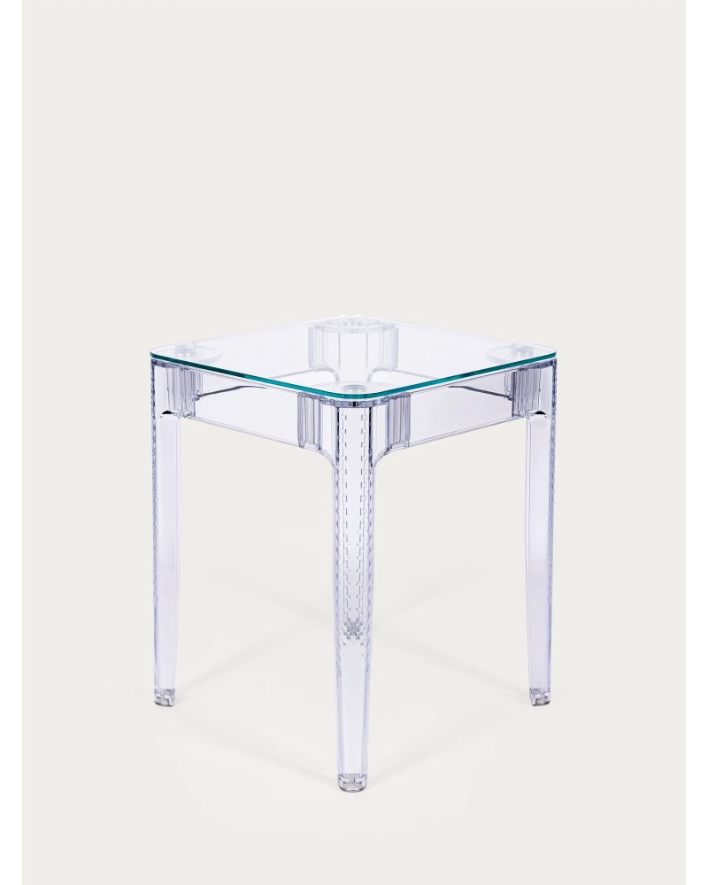 Mesa quadrada de vidro com pernas transparentes (60x60) - Ghost NEST DREAM - 7