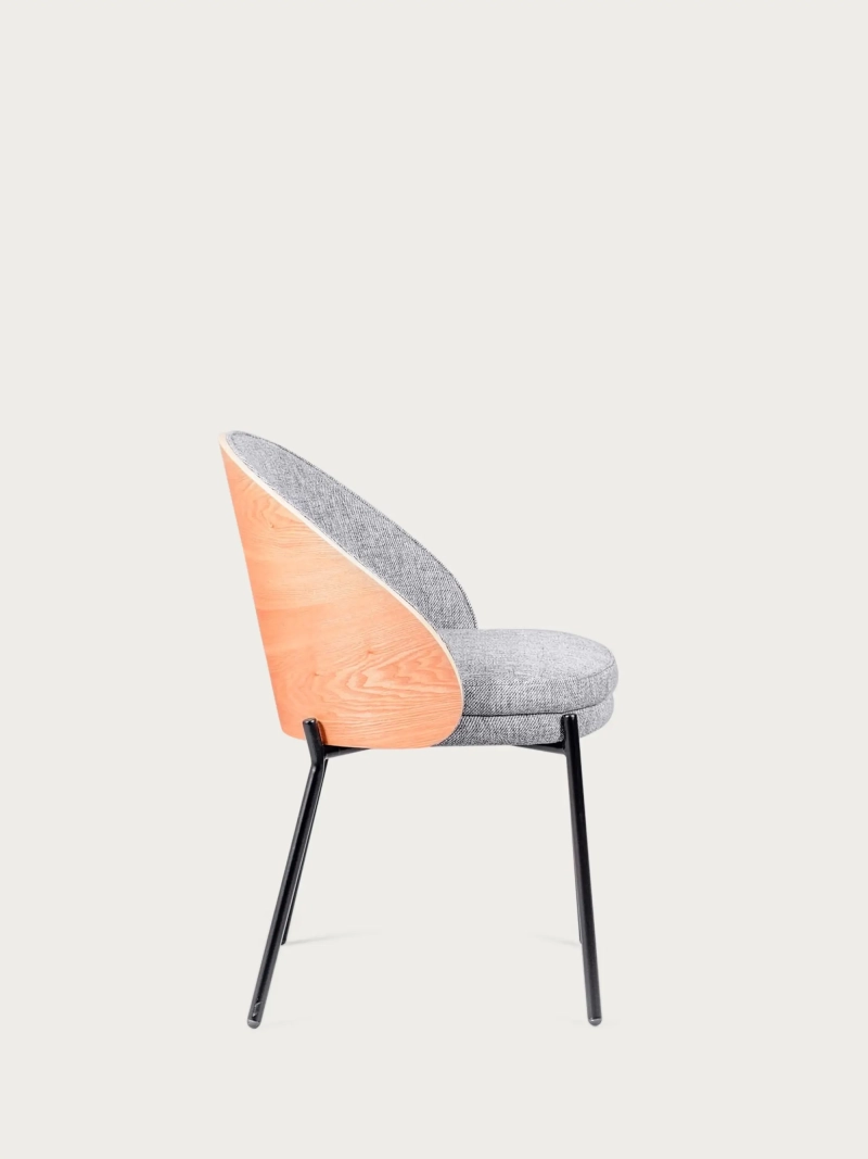 Rustieke Nordic gestoffeerde stoel met essenhouten rugleuning Earth NEST DREAM - 1
