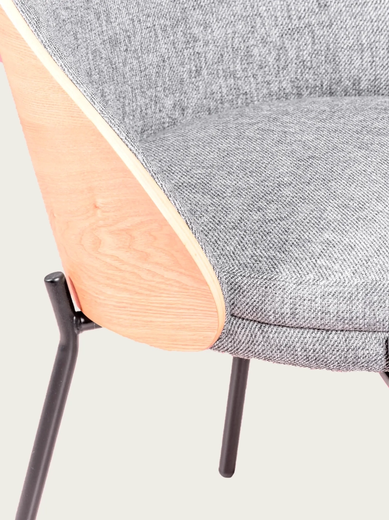 Rustikalni Nordic oblazinjen stol z naslonom iz jesenovega lesa - Earth NEST DREAM - 4