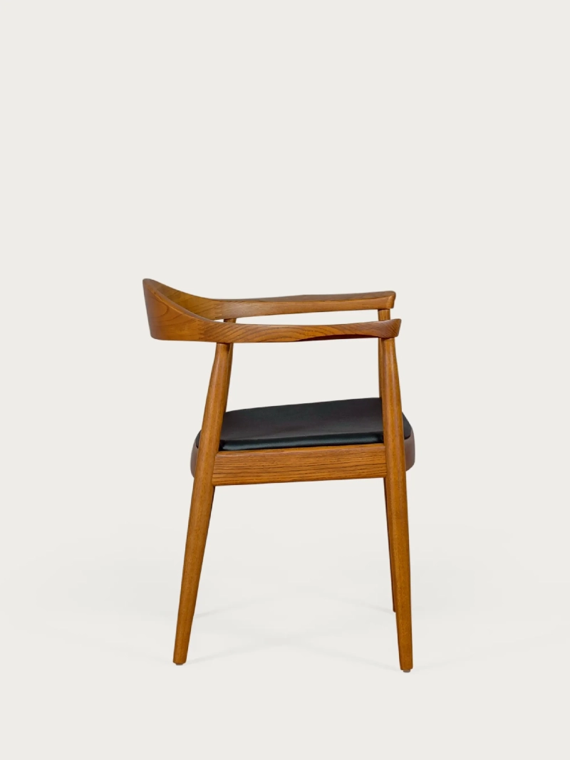Židle z jasanového dřeva s koženkovým polštářem - Santon NEST DREAM - 8