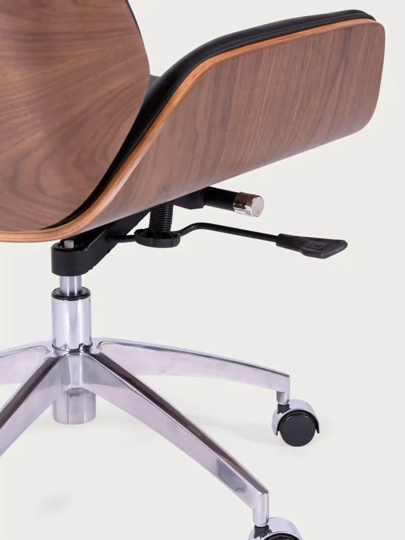 Pisarniški stol iz orehovega lesa z italijanskim usnjenim oblazinjenjem - Nordic NEST DREAM - 6