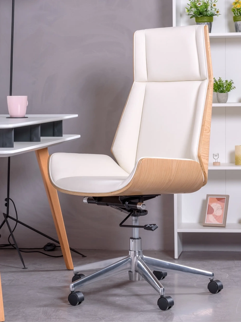 Chaise de bureau avec dossier haut en bois d'érable et rembourré en éco-cuir - Nordic S NEST DREAM - 2