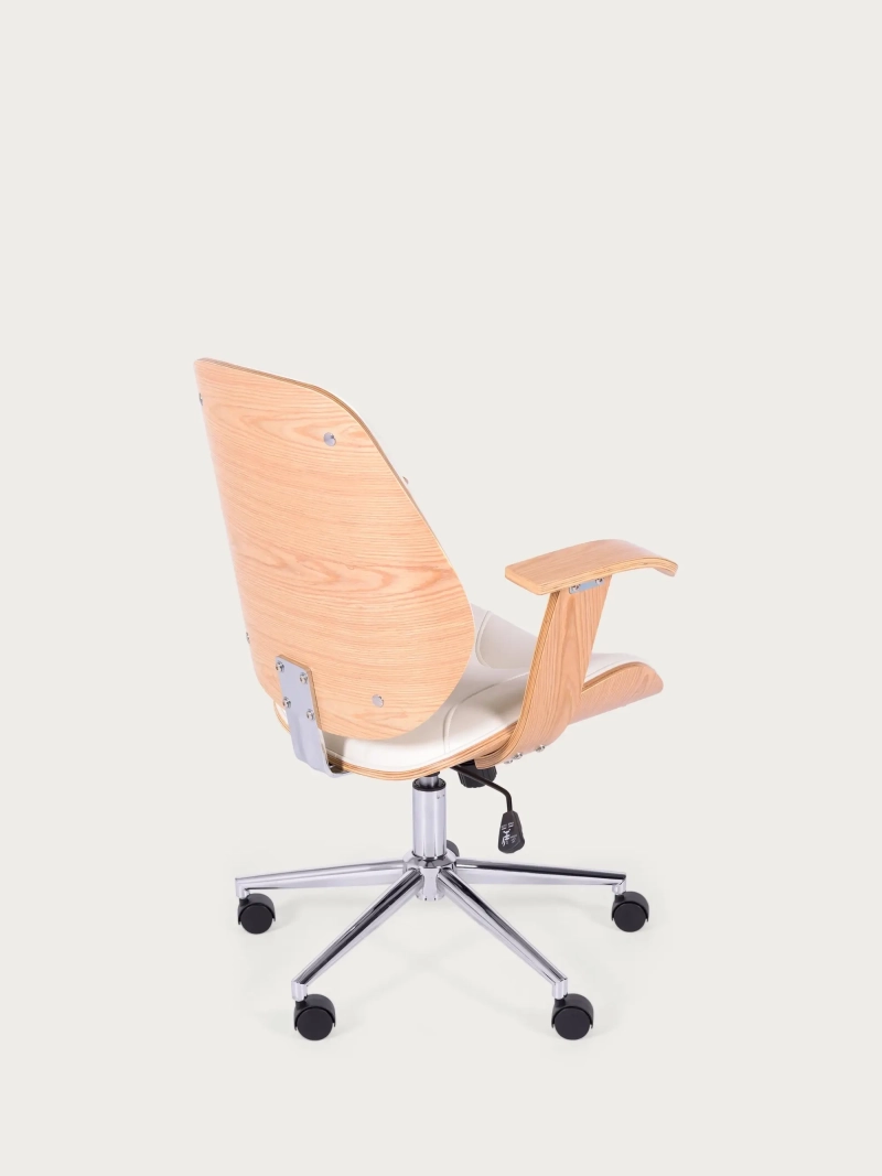 Sedia da ufficio retrò in legno di acero chiaro e rivestimento in similpelle - Cambridge NEST DREAM - 11
