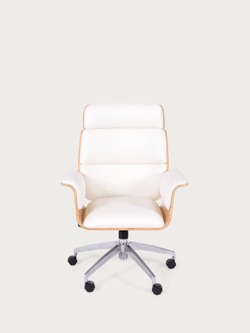 Executive office chair in light maple wood and upholstered in eco-leather - Executiv NEST DREAM - 1