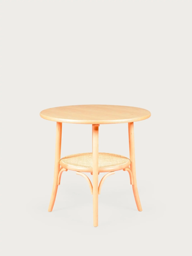 Okrągły stolik retro w stylu vintage z naturalnego drewna jesionowego (80 cm) - Oldhouse NEST DREAM - 1