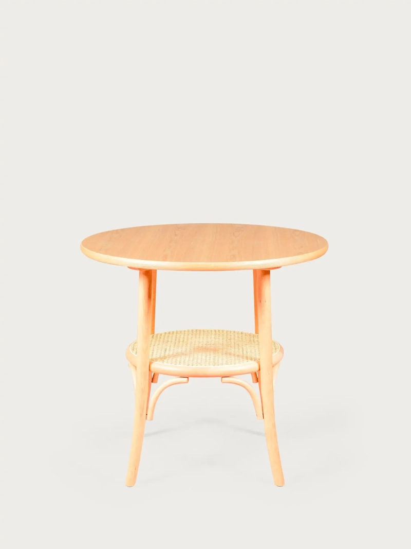 Mesa retro redonda estilo vintage en madera de fresno natural (80cm) - Oldhouse NEST DREAM - 1