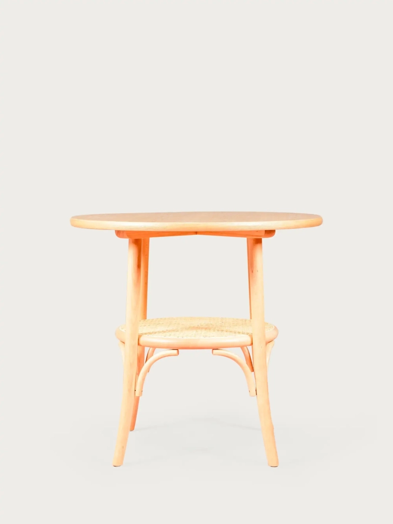 Vintage style round retro table in natural ash wood (80cm) - Oldhouse NEST DREAM - 1
