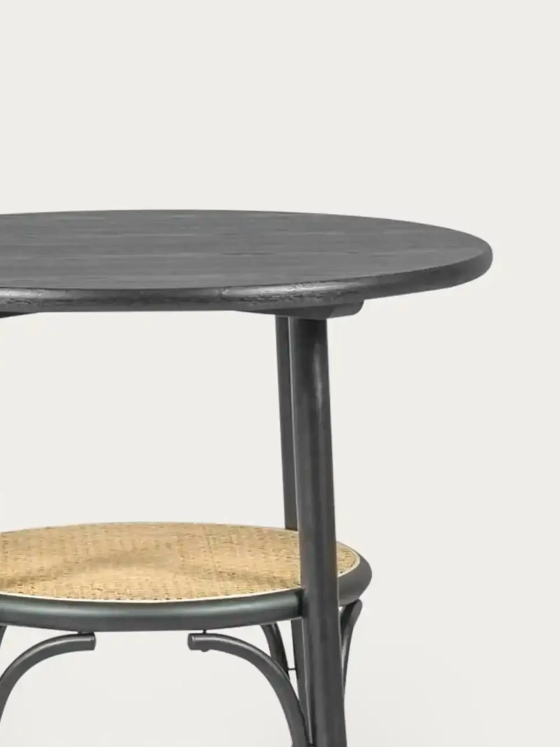 Table ronde rétro style vintage en frêne naturel (80cm) - Oldhouse NEST DREAM - 11