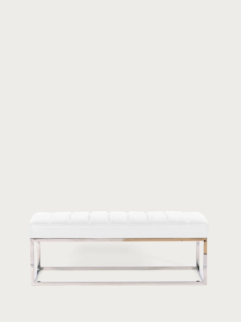 Design-Bank mit Kunstlederbezug und verchromtem Stahl - Torino NEST DREAM - 16