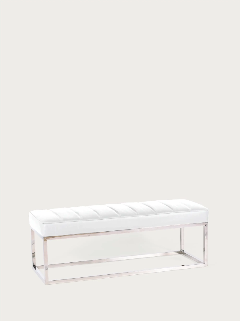 Design bench upholstered in leatherette with chromed steel - Torino NEST DREAM - 17