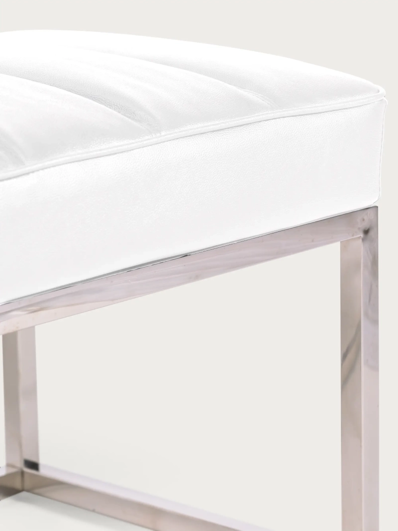 Designbänk klädd i konstläder med förkromat stål - Torino NEST DREAM - 16