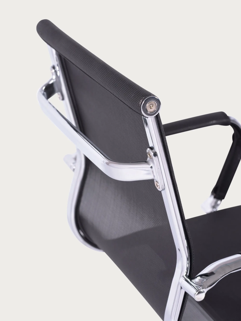 Mødelokalestol med lavt ryglæn i åndbart fibernet - Alu NEST DREAM - 9
