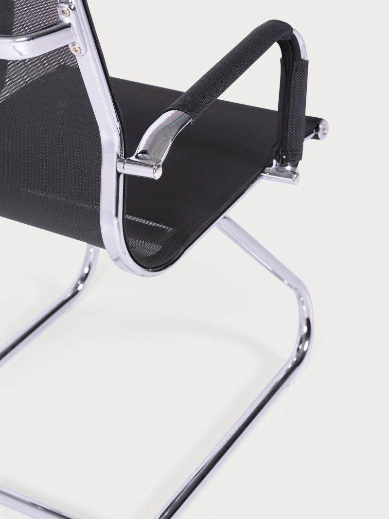 Sedia per sala riunioni con schienale basso in rete di fibra traspirante - Alu NEST DREAM - 1