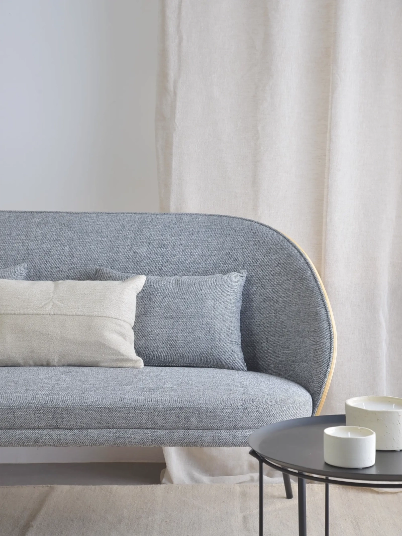Nordic bank van walnoothout en bekleed met katoen katoen - Earth NEST DREAM - 7