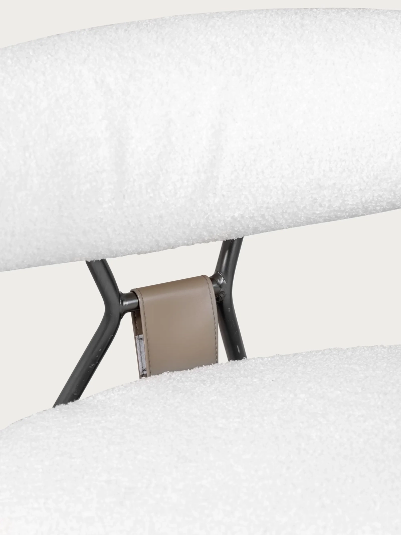 Cadeirão de design estofado em bouclé e pernas de aço - Oxford NEST DREAM - 1